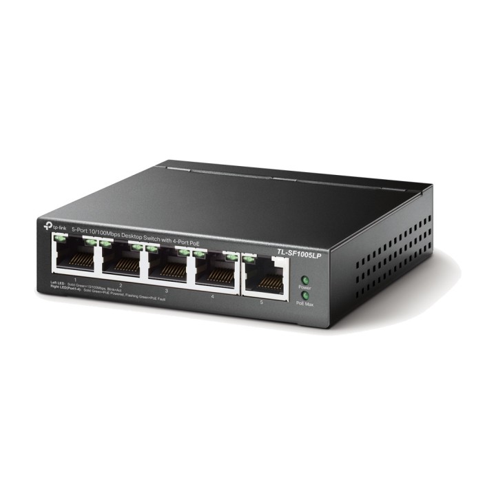 TP-LINK 5-Port-Fast-Ethernet-Switch, unmanaged, mit 4 PoE