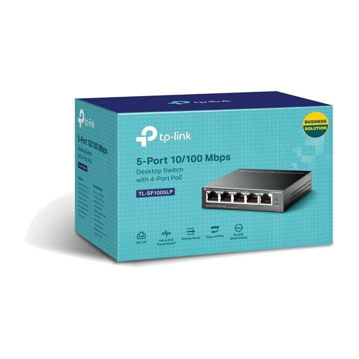 TP-LINK 5-Port Fast Ethernet Unmanaged Switch with 4 PoE
