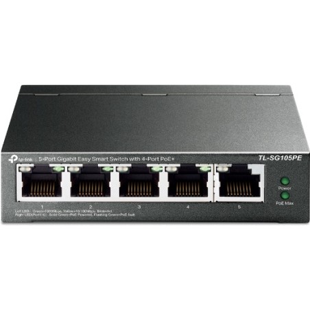 5-port gigabit managed switch with 4 poe+ tl-sg105pe easy-smart 65w
