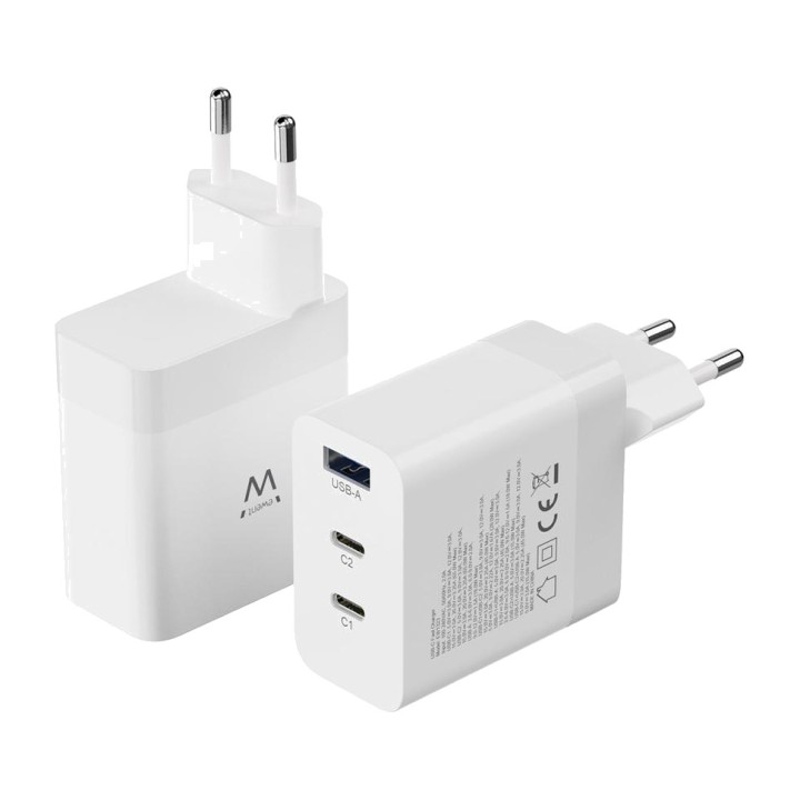 EWENT Carregador ràpid de paret EW1323 65W 2XUSB-C 1XUSB-A