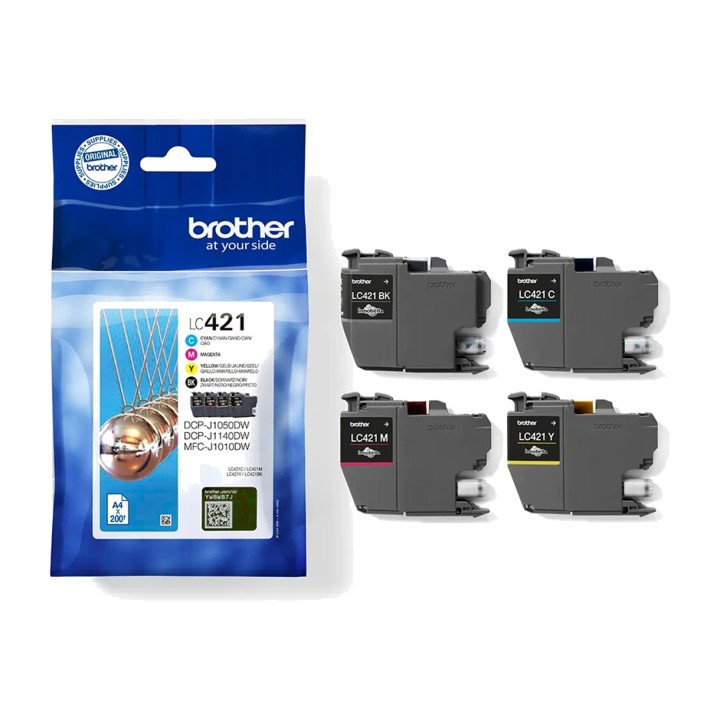 BROTHER Pack of 4 original ink cartridges LC-421