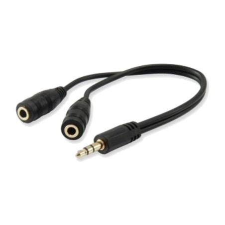 male jack to dual female audio splitter cable 3,5mm 13cm