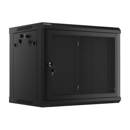 rackskåp med perforerad dörr för väggmontering 19" 9u 600x450mm wf01-6409-23b