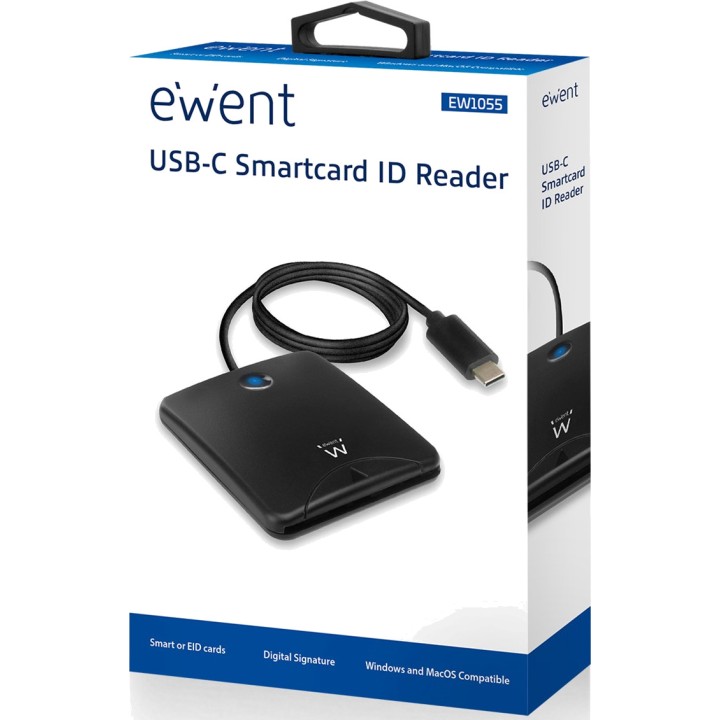 EWENT Lector de DNI electrónico y tarjetas inteligentes USB-C EW1055 MGS0000001808
