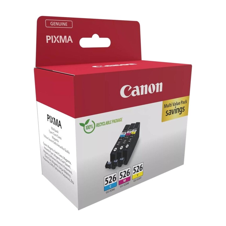 CANON Pack de cartuchos de tinta CLI-526 C/M/Y 3 UDS 4541B018 MGS0000021984