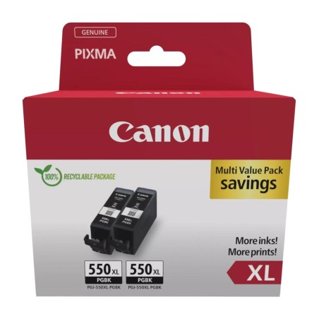 ink cartridge pack pgi-550xl pgbk 2 uds 6431b010
