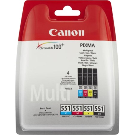 pack de cartuchos de tinta cli-551 bk/c/m/y 4 uds 6509b016