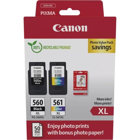 confezione di cartucce d’inchiostro con carta fotografica pg-560xl/cl-561xl 3712c008