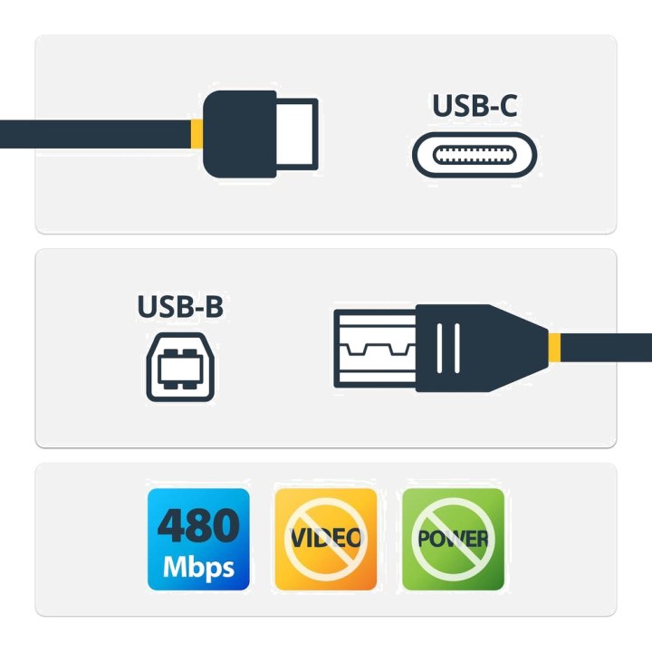 STARTECH.COM USB-C to USB-B printer cable 2.0 50 CM