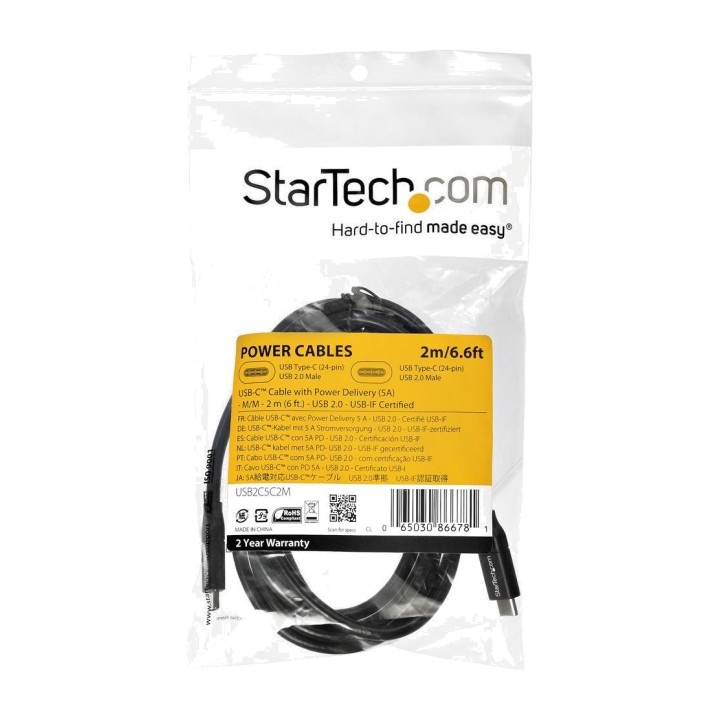 STARTECH.COM Cable USB-C de carga y datos 2.0 PD 100W 5A 2 M