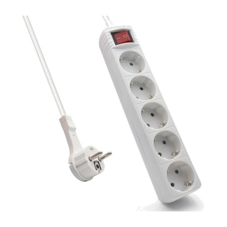 multipresa con interruttore luminoso e spina piatta 5-schuko 1,5m