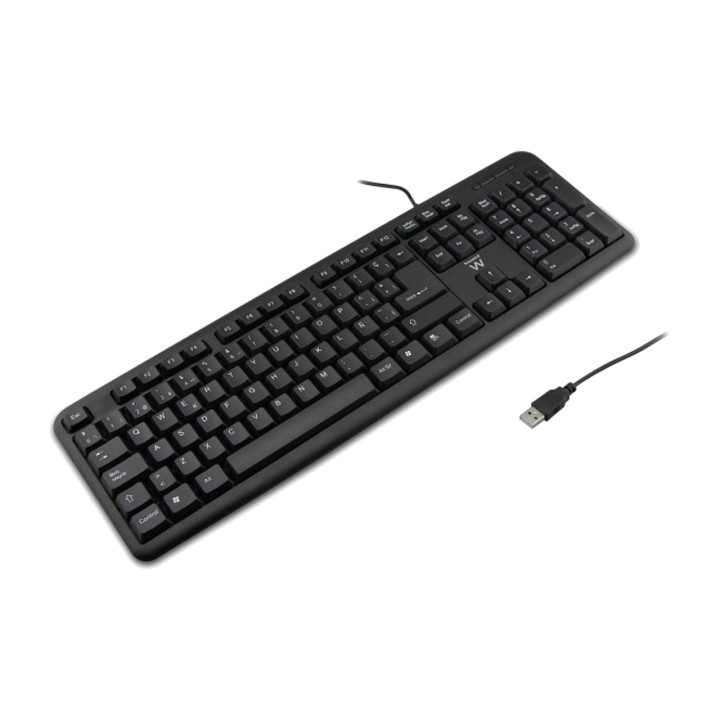 EWENT Compact, quiet wired keyboard USB-QWERTY-ES EW3109