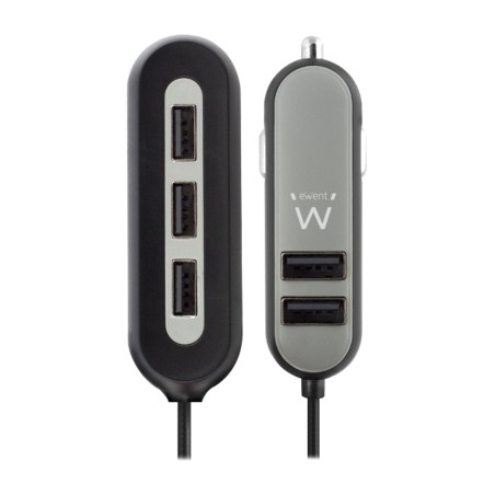 ładowarka samochodowa do gniazda zapalniczki z 5 portami usb i tylnym przedłużaczem 54w