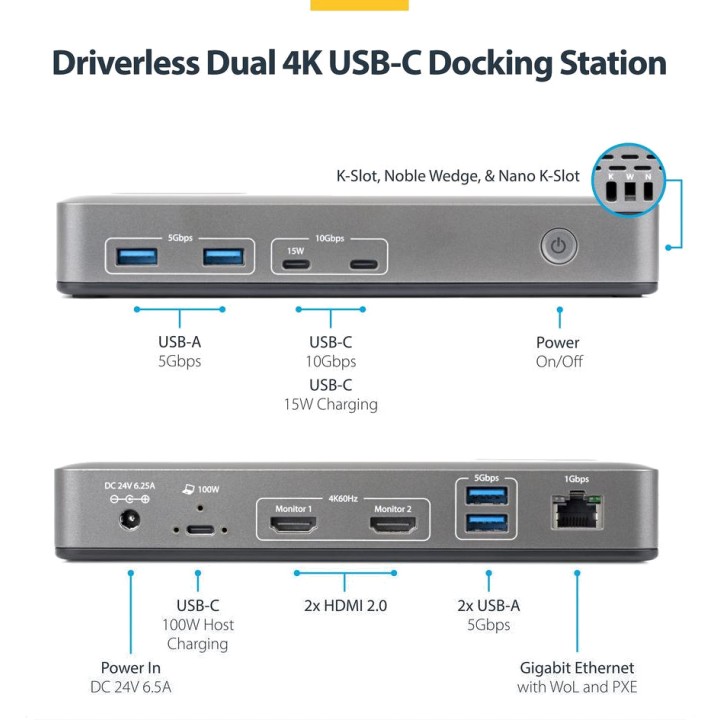 STARTECH.COM Estación de acoplamiento USB-C 10 en 1 para