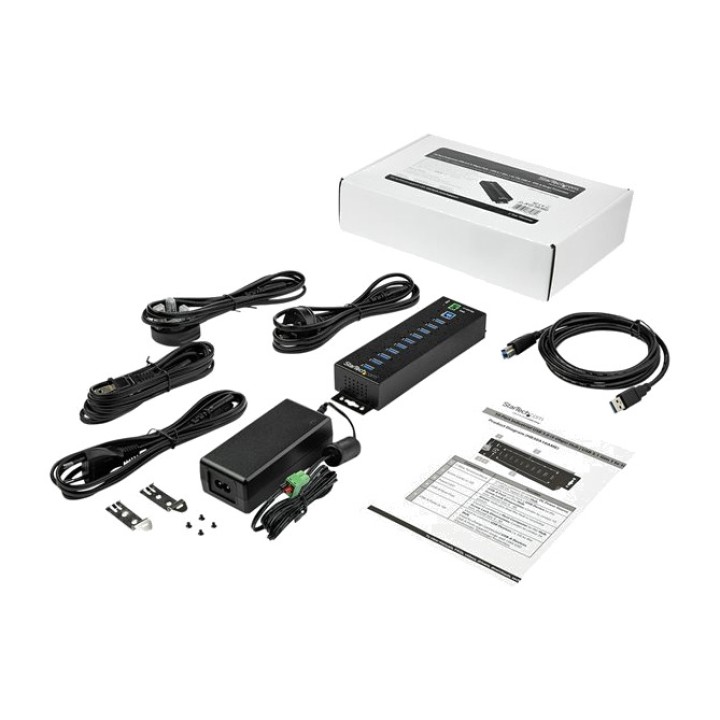 STARTECH.COM Hub USB industriel 10 ports avec alimentation