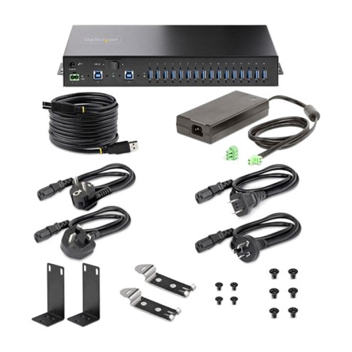 STARTECH.COM Hub USB 3.0 industriale a 16 porte con chassis