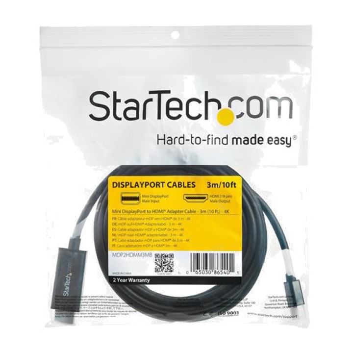 STARTECH.COM Cable conversor Mini DisplayPort a HDMI 4K30HZ 3 M MDP2HDMM3MB DSP0000039276