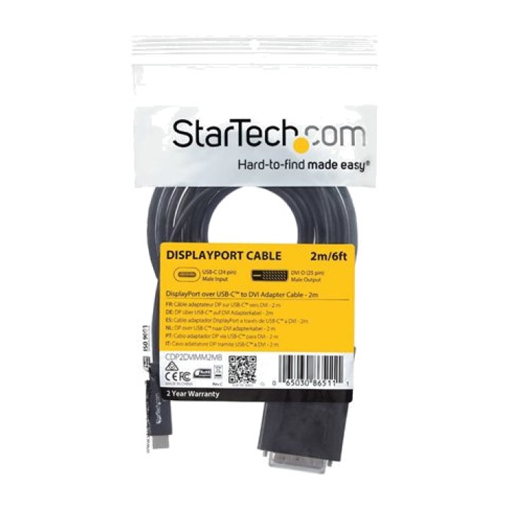 STARTECH.COM USB-C-adapterkabel til DVI-D 2 M CDP2DVIMM2MB