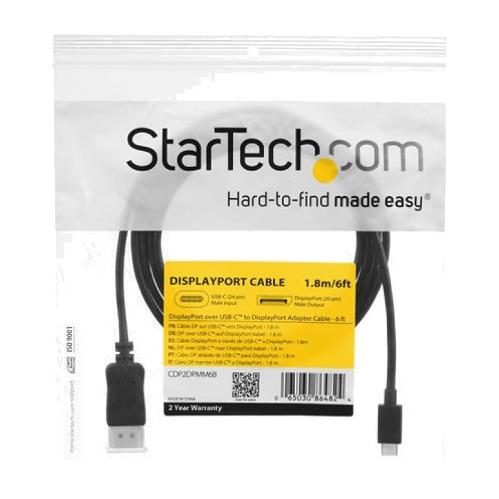 STARTECH.COM USB-C-sovituskaapeli DisplayPort-liitäntään