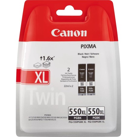 ink cartridge pack pgi-550xl pgbk 2 uds 6431b005