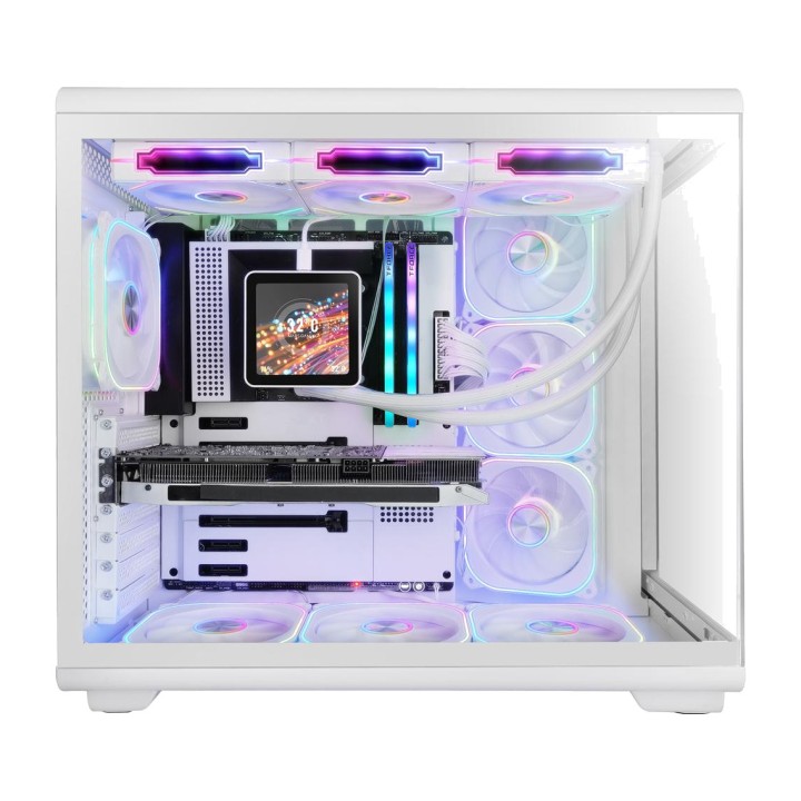 MARS GAMING Case PC mid tower con schermo LCD e vetro