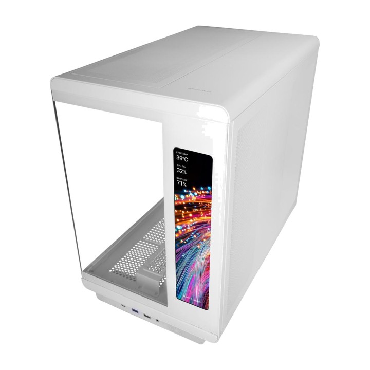 MARS GAMING Carcasă PC semi-tower cu ecran LCD și sticlă