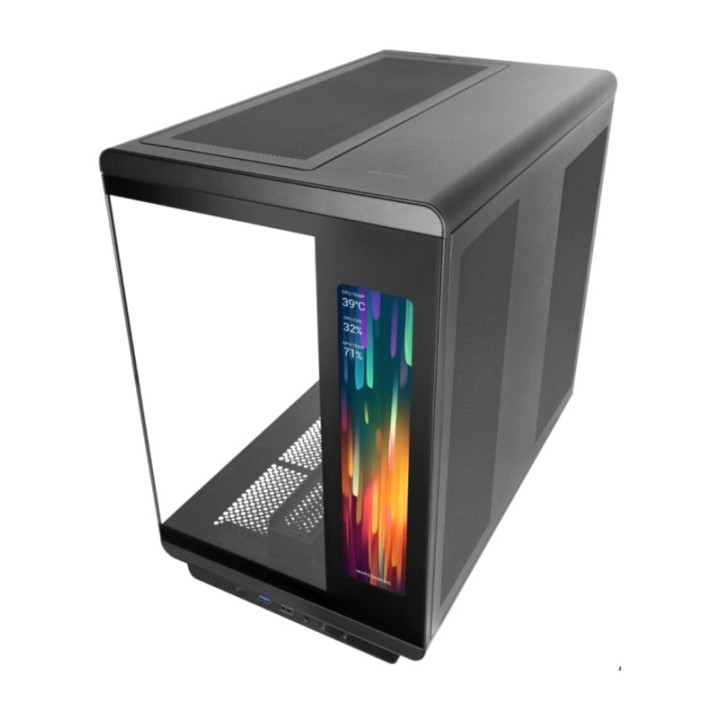 MARS GAMING Boîtier PC moyen tour avec écran LCD et verre