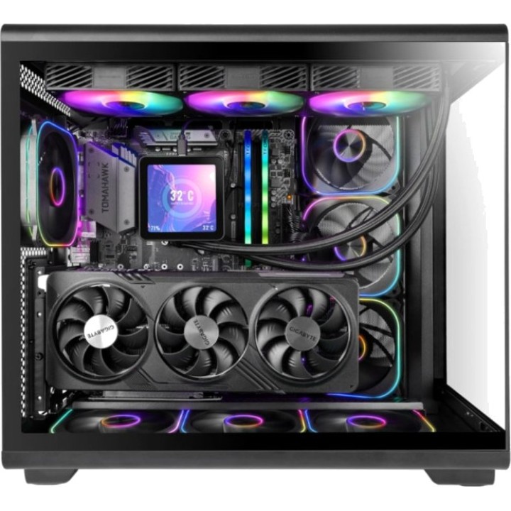 MARS GAMING Caja para PC semitorre con pantalla LCD y