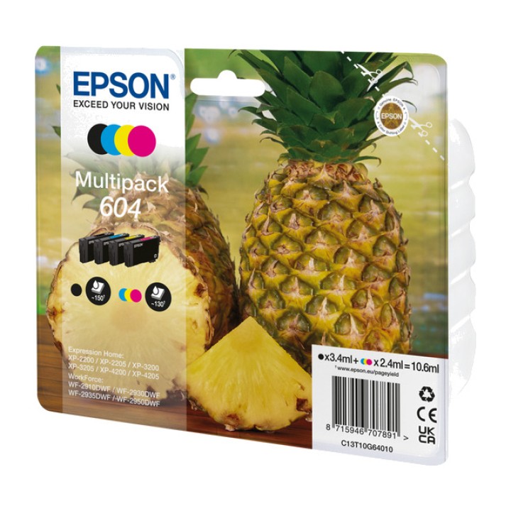 EPSON Ink cartridge pack 604 C13T10G64010 4 UDS