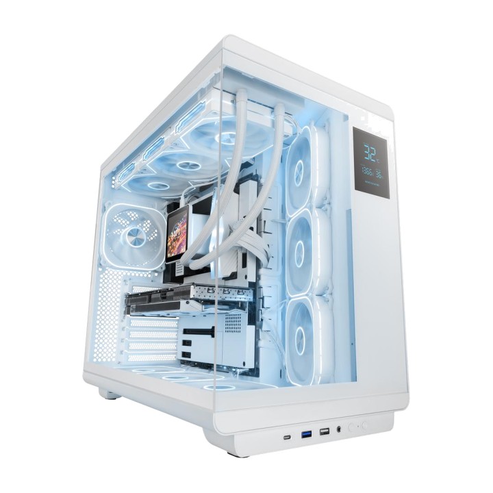 MARS GAMING Case PC mid tower con schermo LCD e vetro