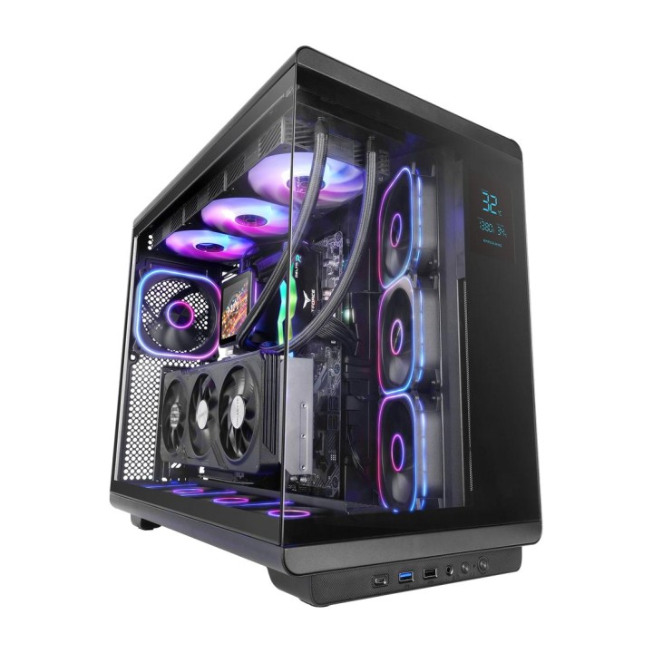 MARS GAMING Case PC mid tower con schermo LCD e vetro