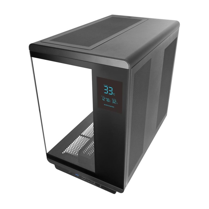 MARS GAMING Case PC mid tower con schermo LCD e vetro