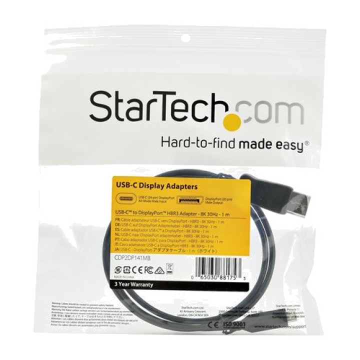 STARTECH.COM USB-C - DisplayPort -kaapeli 1.4 8K60HZ 1 M