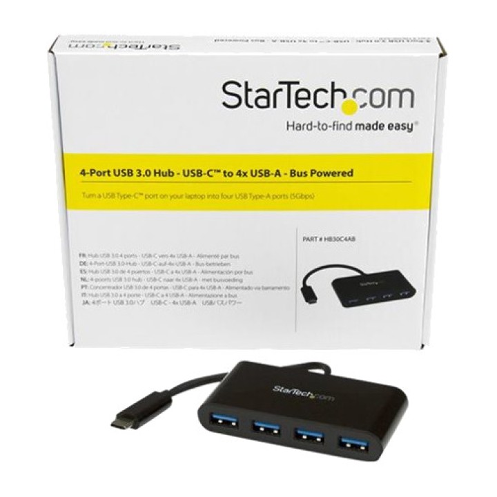 STARTECH.COM Hub da USB-C a 4 porte USB-A alimentato dal bus
