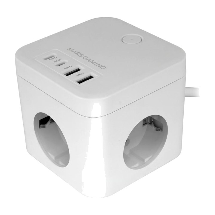 MARS GAMING Regleta cubo de sobremesa con 3 enchufes schuko