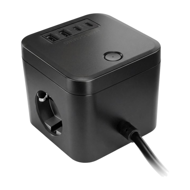 MARS GAMING Regleta cubo de sobremesa con 3 enchufes schuko