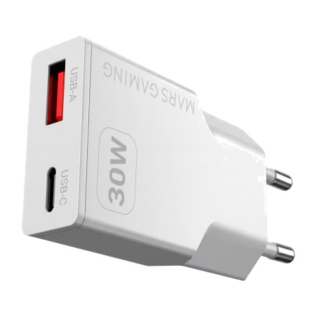 chargeur mural compact à charge rapide avec deux ports usb md-gan30 30w