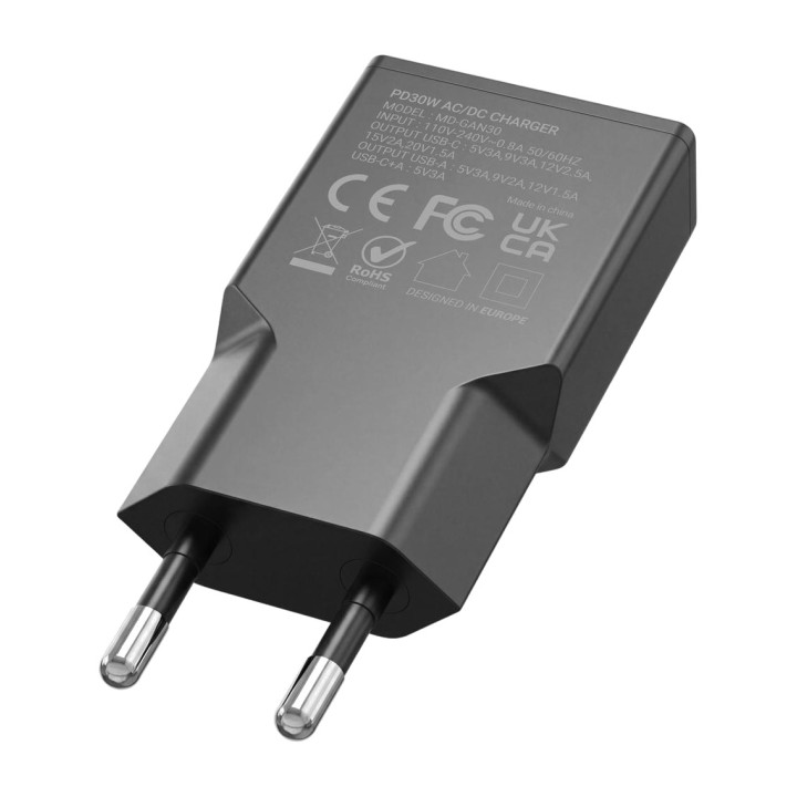 MARS GAMING Kompakt hurtigopladning til væg med 2 USB-porte