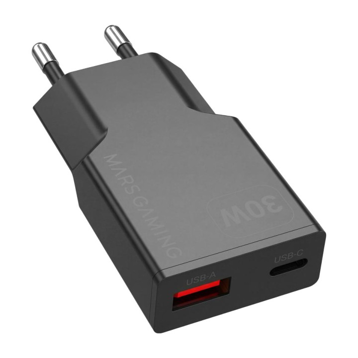 MARS GAMING Cargador de pared compacto de carga rápida con dos puertos USB MD-GAN30 30W DSP0000039911VAR