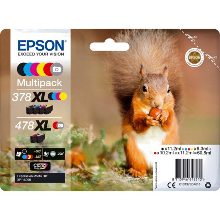 6-colour ink cartridge pack 378xl/478xl-claria photo hd c13t379d4010