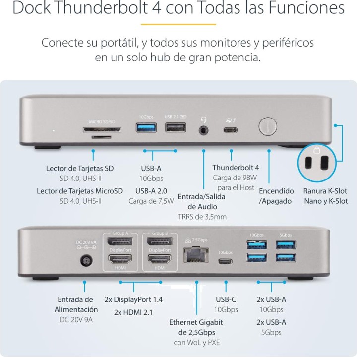 STARTECH.COM Docking station Thunderbolt 4 15 in 1 per
