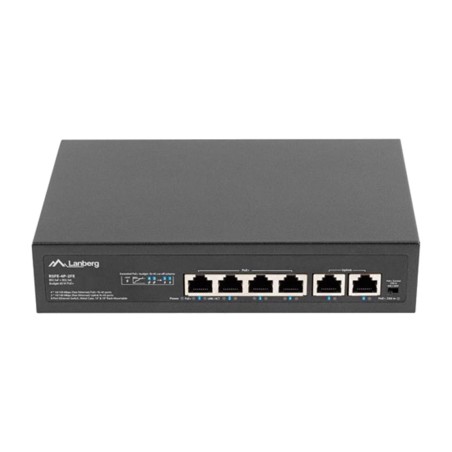 switch poe+ no gestionable de 6 puertos para rack 4x100mbps 60w rsfe-4p-2fe-60