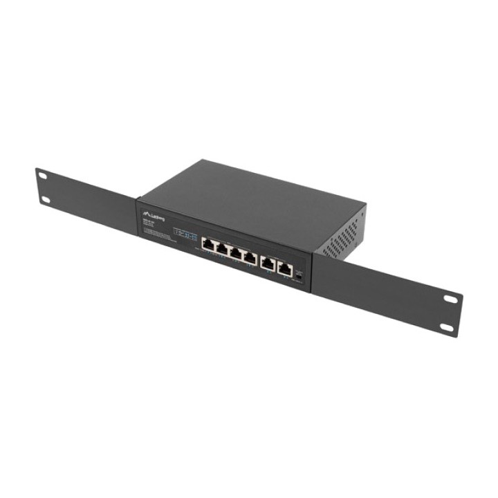 LANBERG 6-port unmanaged PoE+ rack switch 4X100MBPS 60W