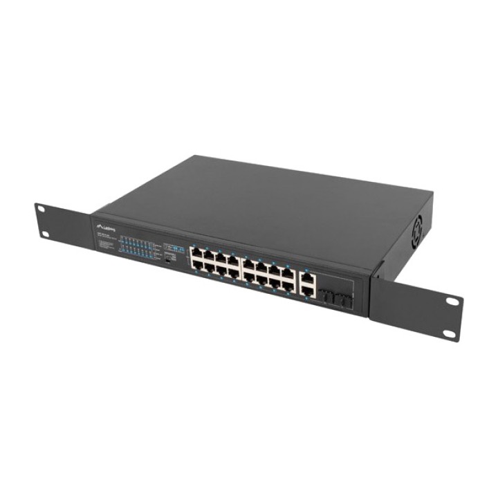 LANBERG Switch PoE+ non gestito a 18 porte con uplink combo