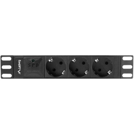 ciabatta schuko a 3 prese per armadio rack 10" 1u 16a 2m pdu-03f-0200-bk