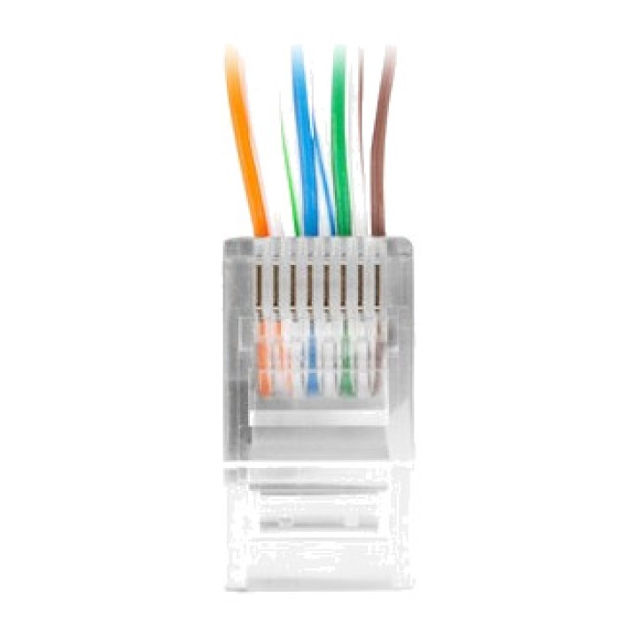LANBERG Pack de 20 conectores macho pasantes para cable