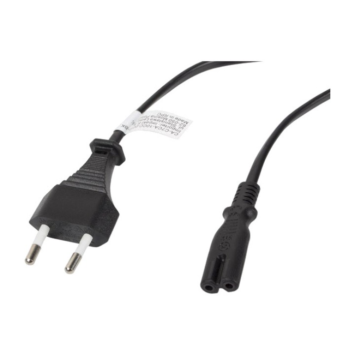 LANBERG Achtförmiges Netzkabel mit europäischem Stecker