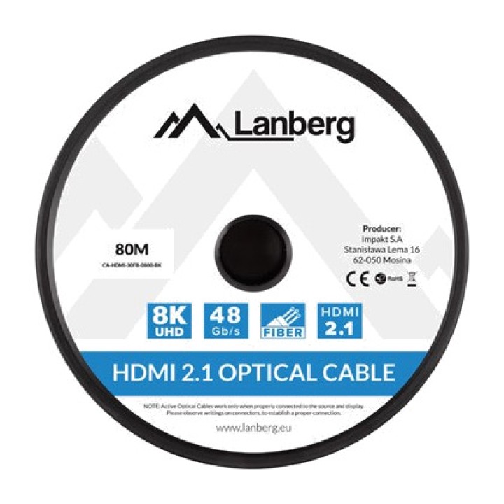 LANBERG Cablu HDMI optic activ cu conectori masculi AOC V2.1