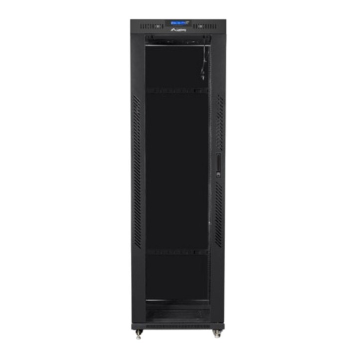 LANBERG Podlahová rack skriňa so sklenenými dverami a LCD