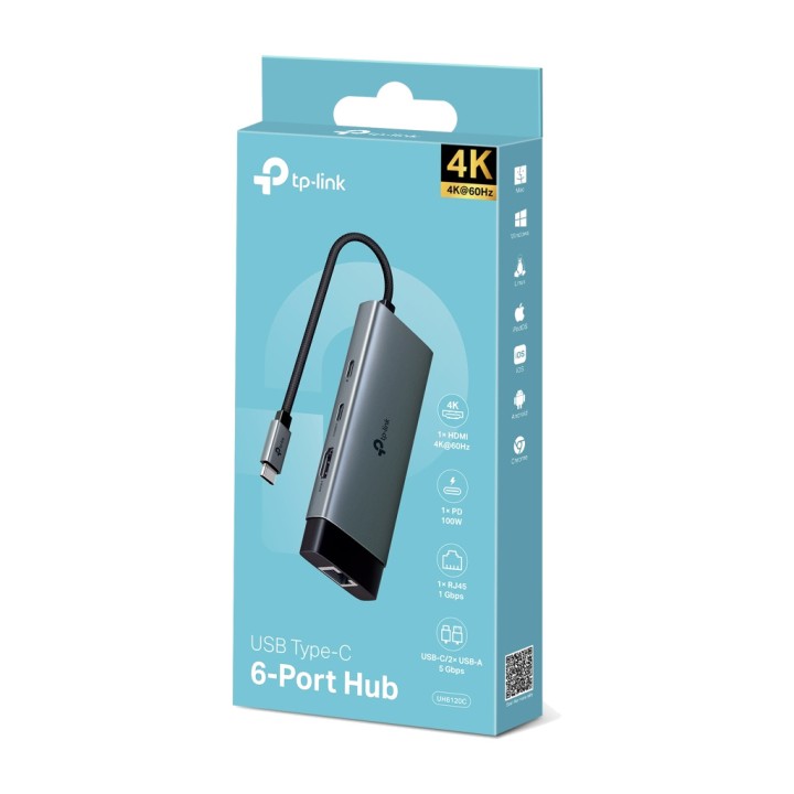 TP-LINK 6-in-1-USB-C-Hub mit HDMI und Gigabit-Ethernet